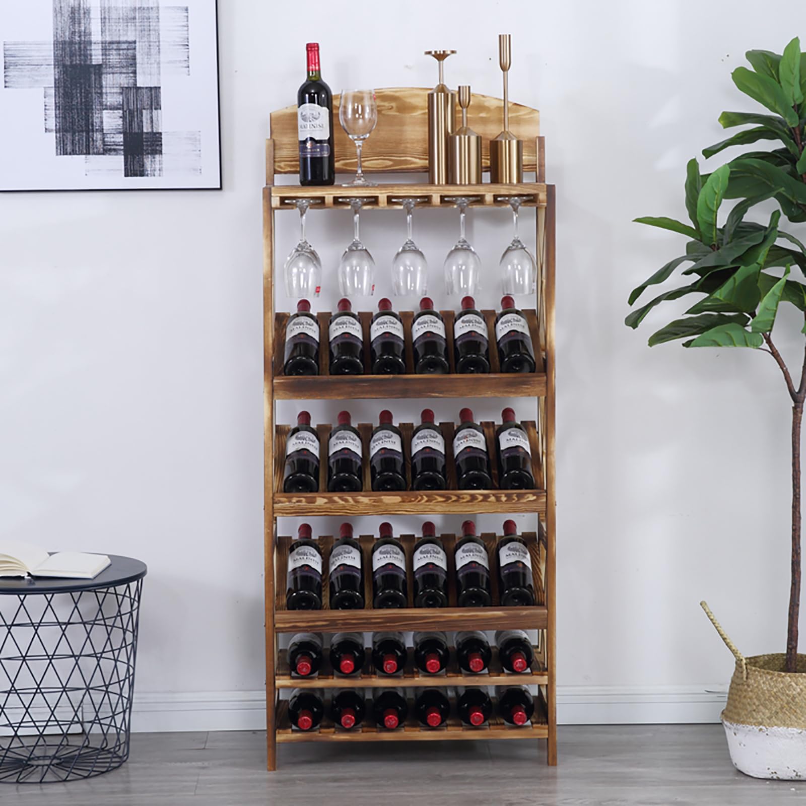 Amazon｜ワインバーキャビネット お酒収納ラック シャンパンホルダー